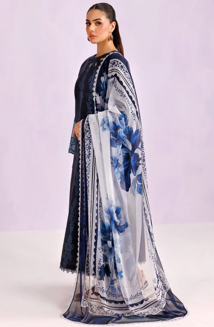 Farasha Summer Essentials Embroidered Lawn Unstitched 3Pc Suit - Soft Fable