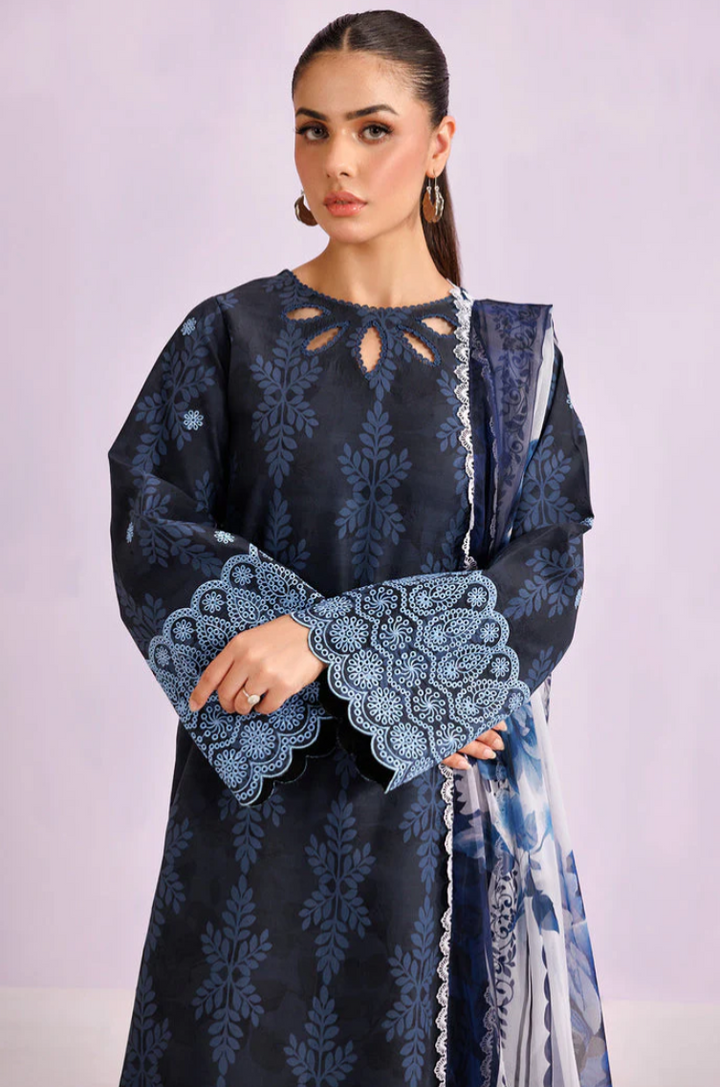 Farasha Summer Essentials Embroidered Lawn Unstitched 3Pc Suit - Soft Fable