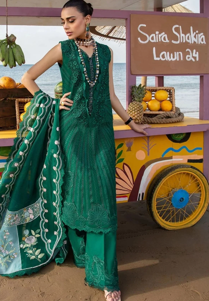 Crimson Luxury Lawn by Saira Shakira Unstitched Collection 2024 | 2A