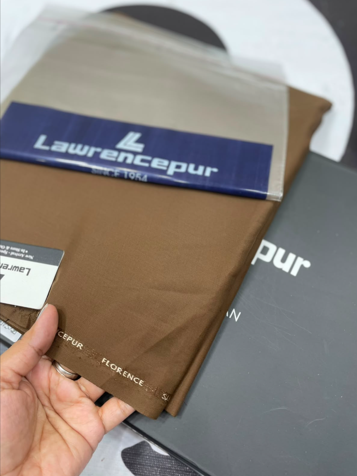 Lawrencepur- Wooden Brown Plain Summer Comfort Wash N Wear Shalwar Kameez Fabric