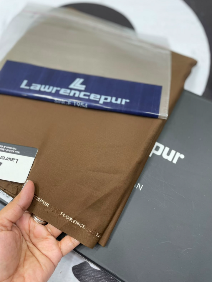 Lawrencepur- Wooden Brown Plain Summer Comfort Wash N Wear Shalwar Kameez Fabric