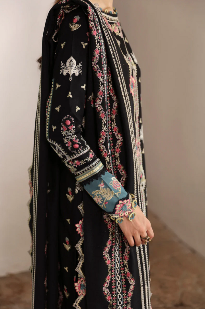 Qalamkar Qlinekari Embroidered Linen Unstitched 3Pc Suit