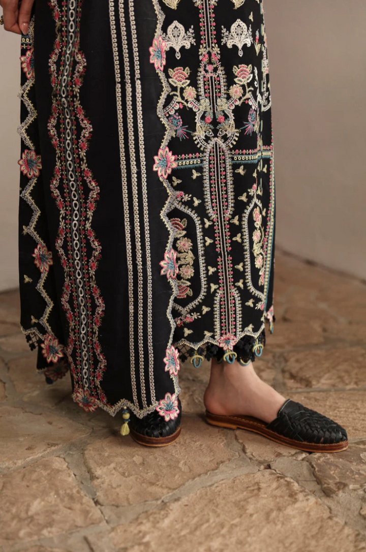 Qalamkar Qlinekari Embroidered Linen Unstitched 3Pc Suit