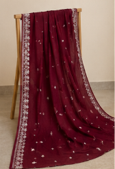 Image- Winter Cotton Unstitched Embroidery 3 piece