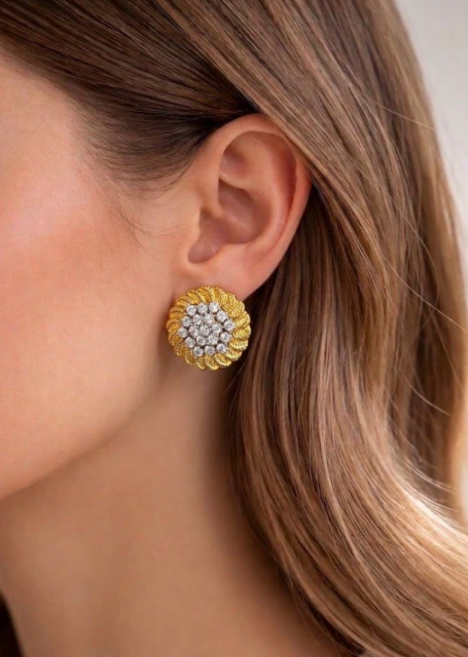 Golden Blossom Floral Jewelry Set