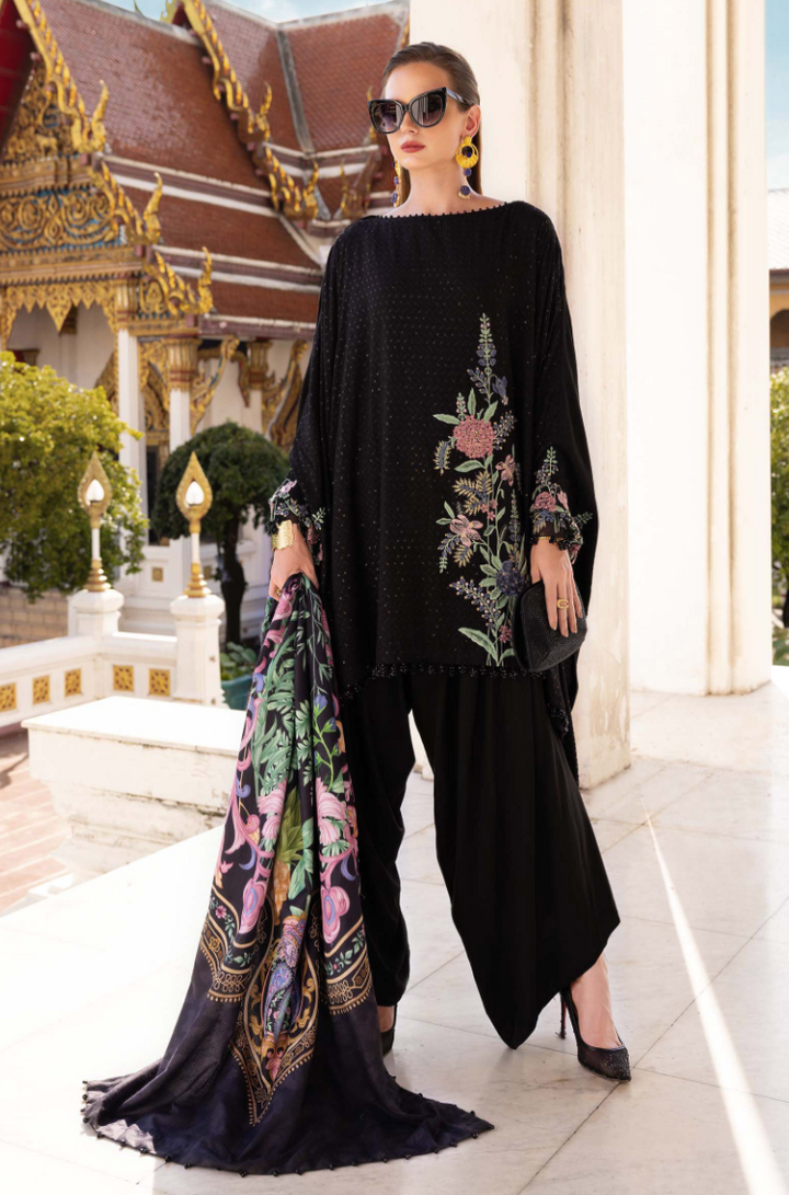 Maria.B MPrints Embroidered Twill Linen Unstitched 3Pc Suit
