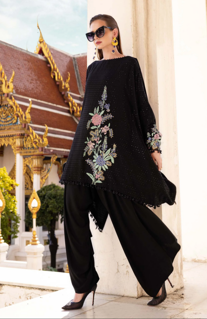 Maria.B MPrints Embroidered Twill Linen Unstitched 3Pc Suit