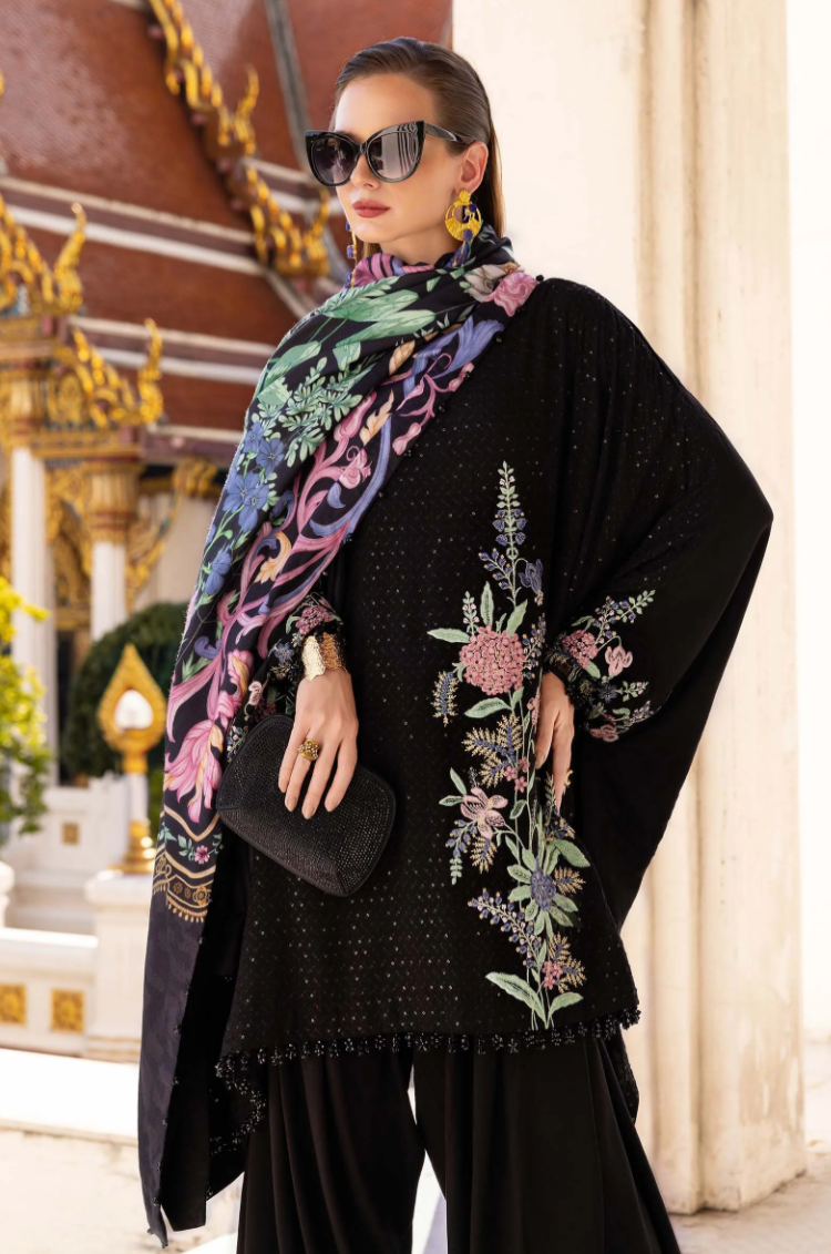 Maria.B MPrints Embroidered Twill Linen Unstitched 3Pc Suit