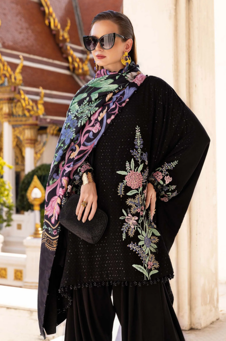Maria.B MPrints Embroidered Twill Linen Unstitched 3Pc Suit