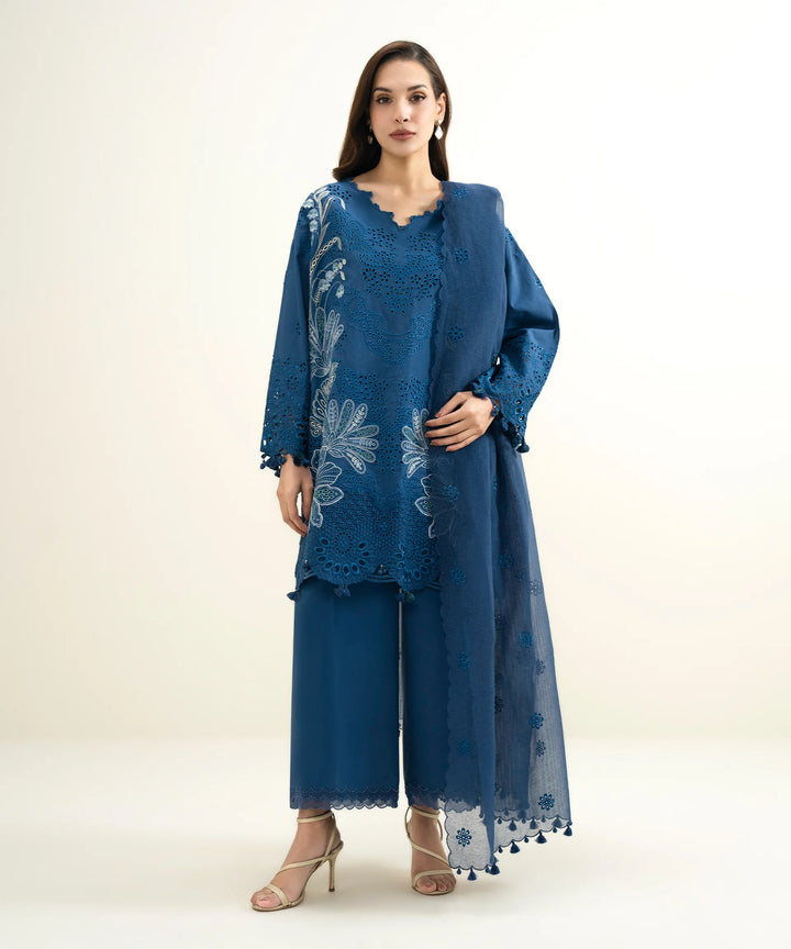 Sapphire- 3 Piece - Luxury Embroidered Lawn Suit
