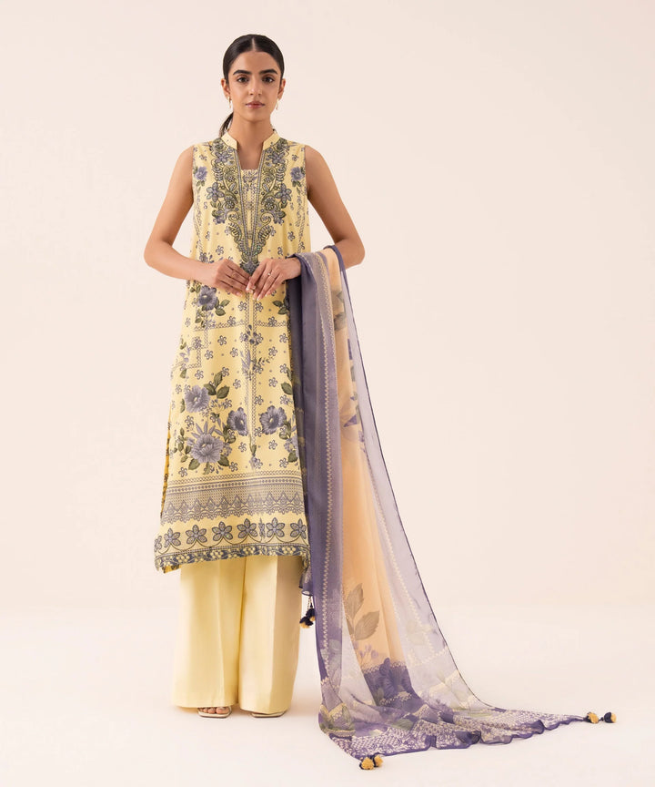 Sapphire- 3 Piece - Printed Cotton Viscose Suit