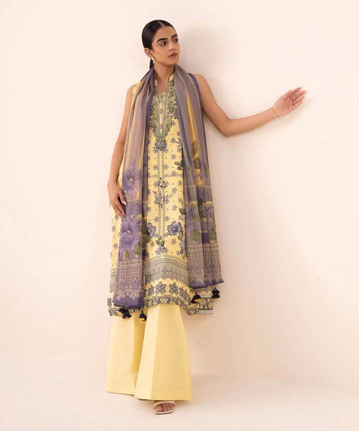 Sapphire- 3 Piece - Printed Cotton Viscose Suit