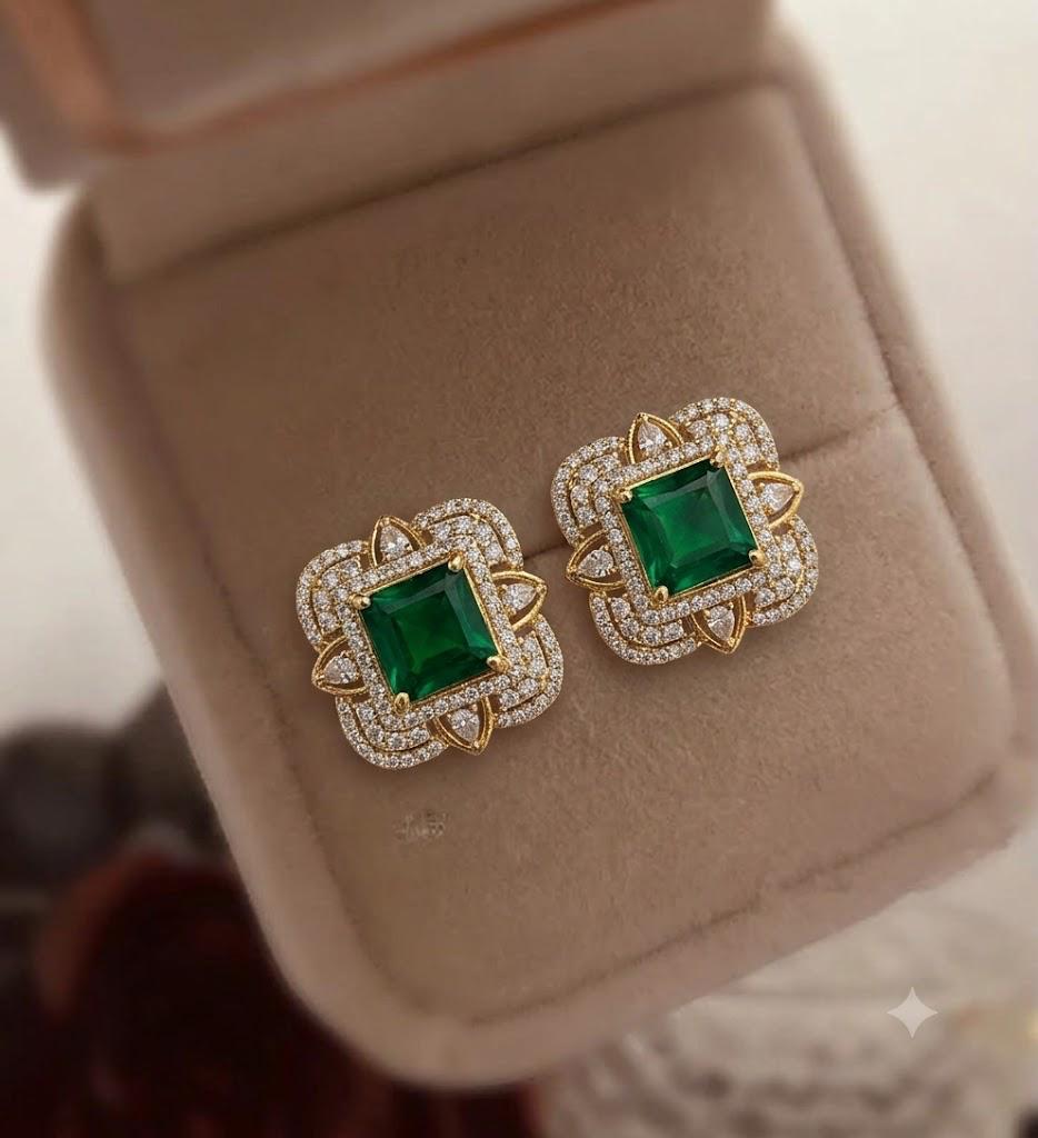 Emerald Royale Stud Earrings