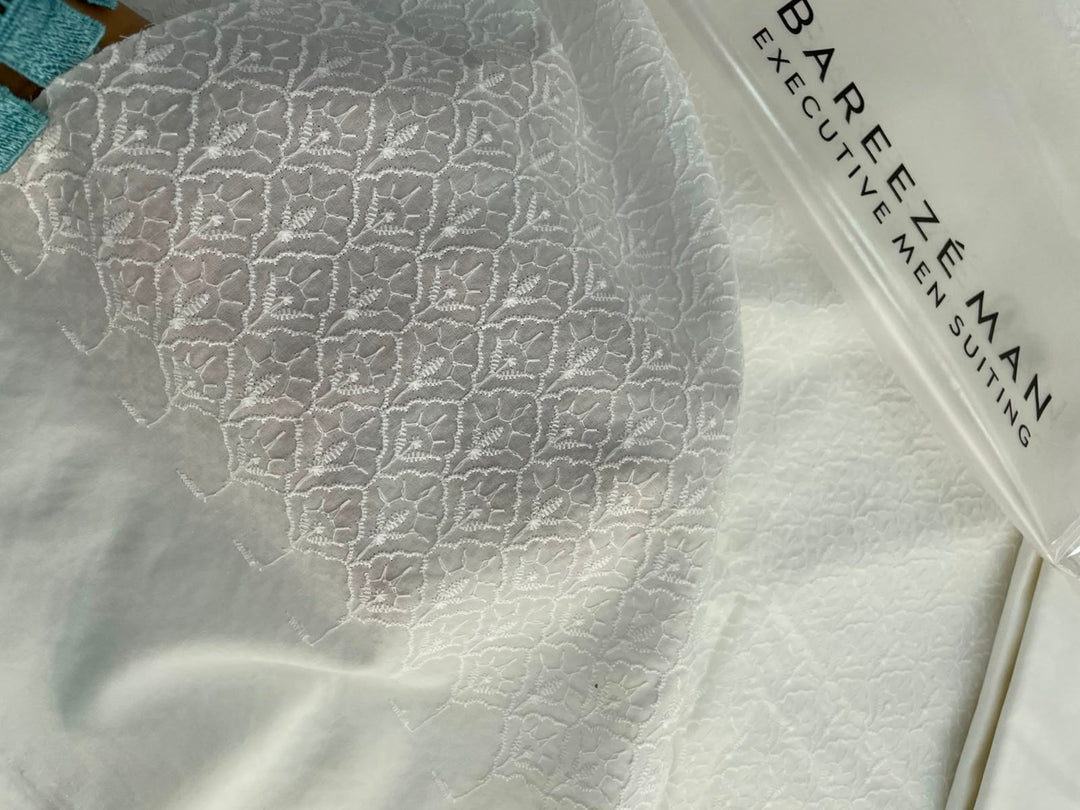 Bareeze Man- EMBROIDERED-KURTA-WHITE