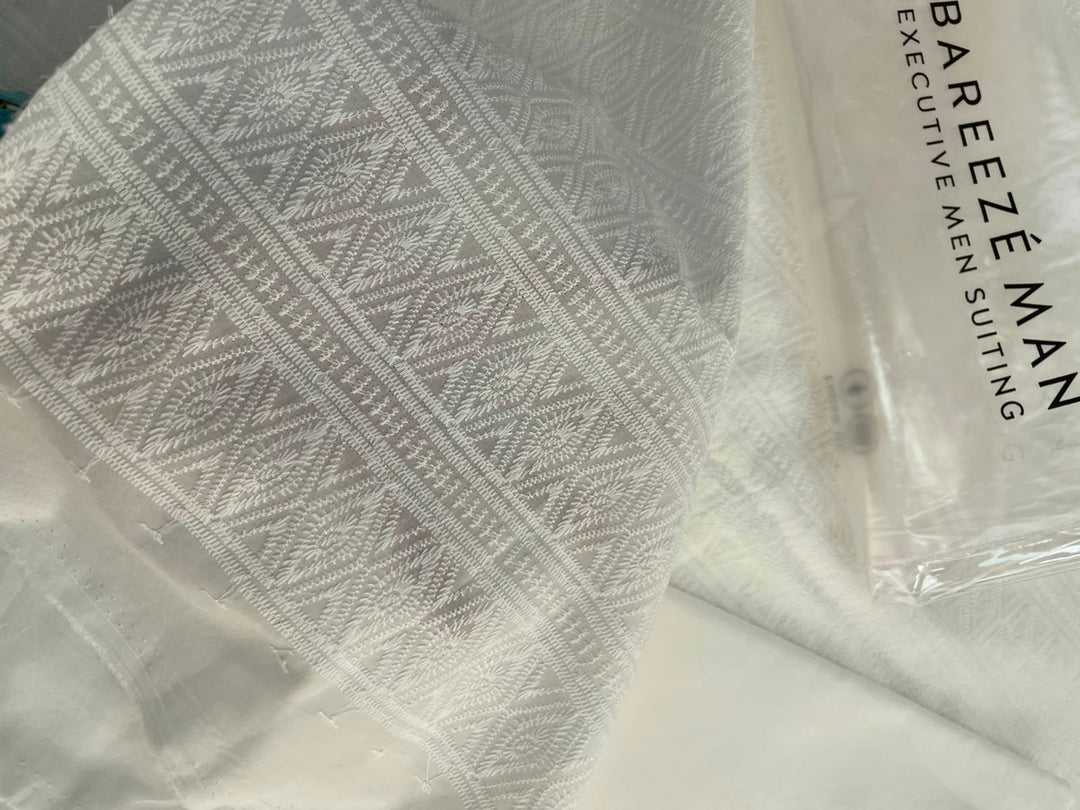 Bareeze Man- EMBROIDERED-KURTA-WHITE