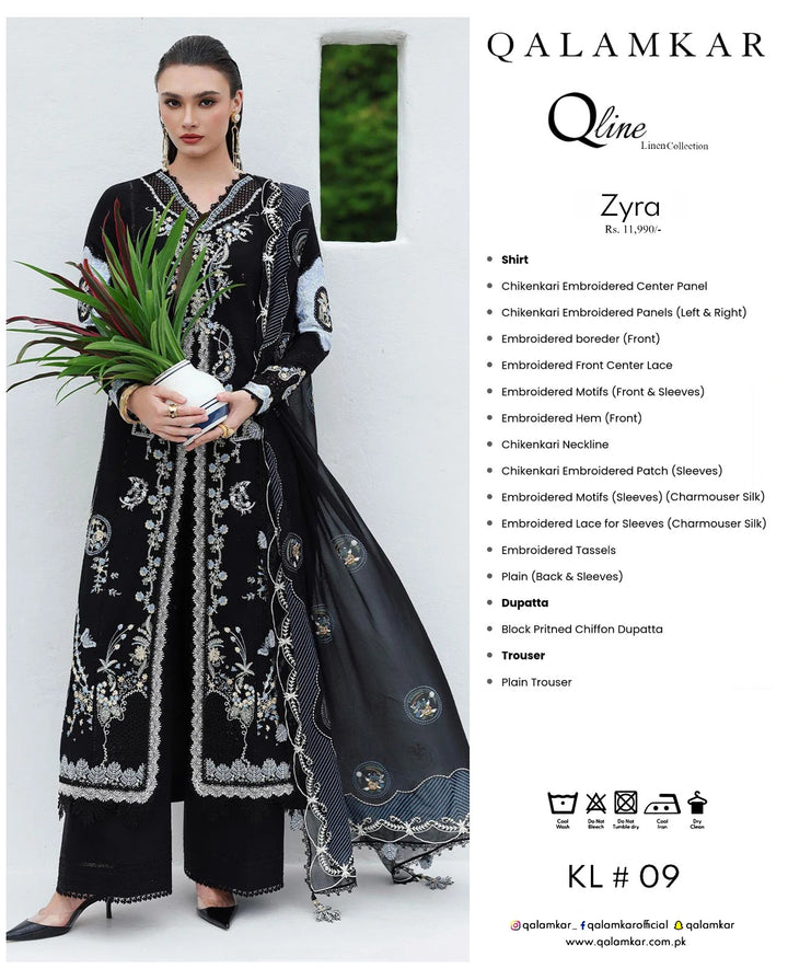 Qalamkar Qline Embroidered Linen Collection 2025 || ZYRA