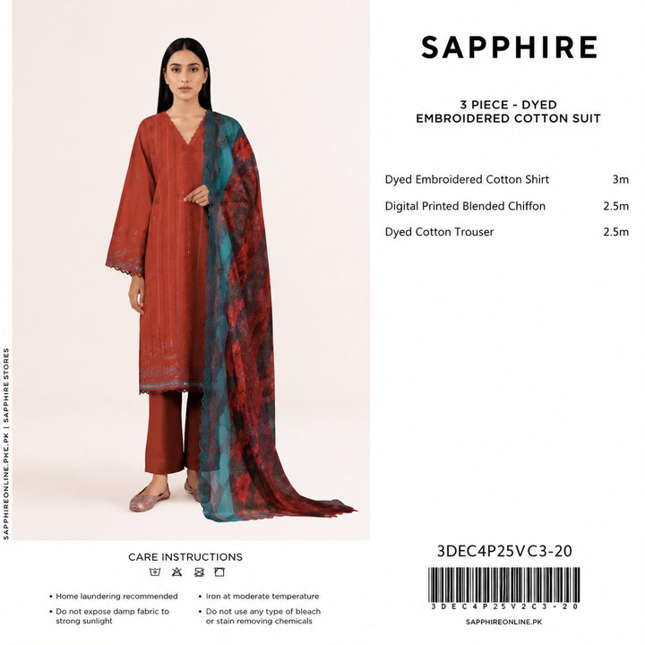 Sapphire- 3 Piece - Dyed Cotton Suit