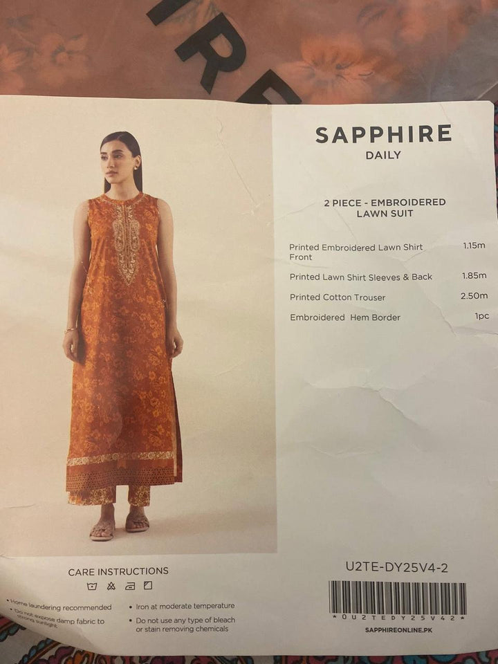 Sapphire- 2 Piece - Embroidered Lawn Suit