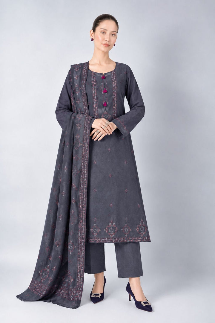 Bareeze Karandi 3pcs with Embroidered Shawl
