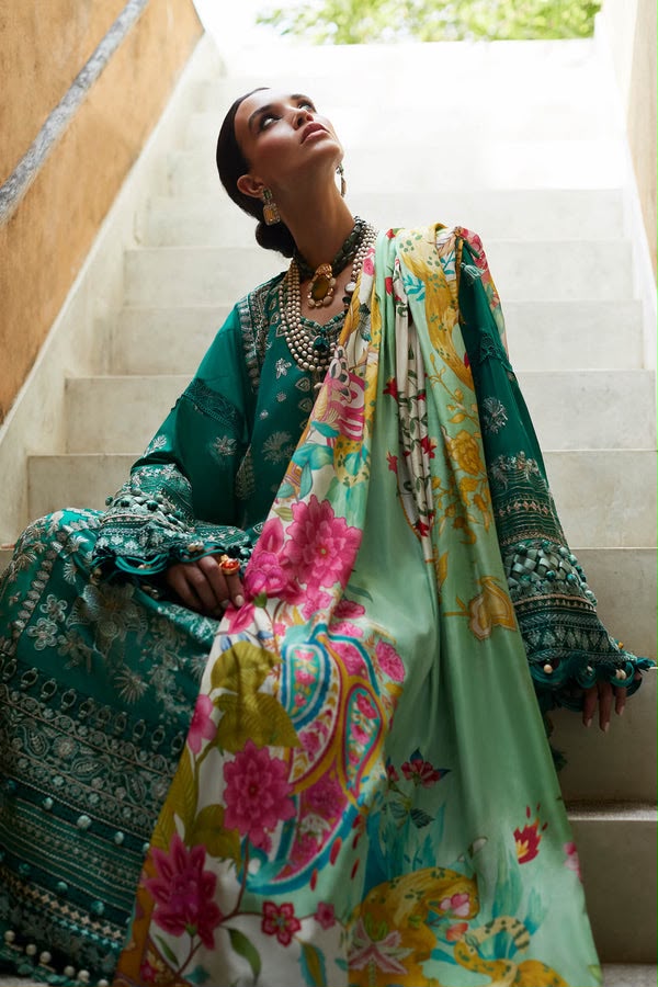 Elan-Luxury Lawn'23 Dark Green Lawn Suit
