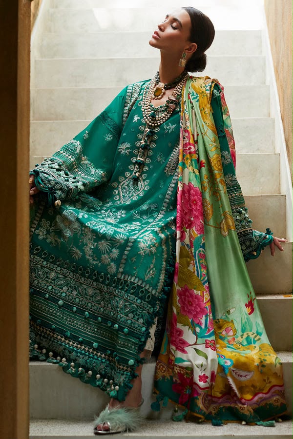 Elan-Luxury Lawn'23 Dark Green Lawn Suit