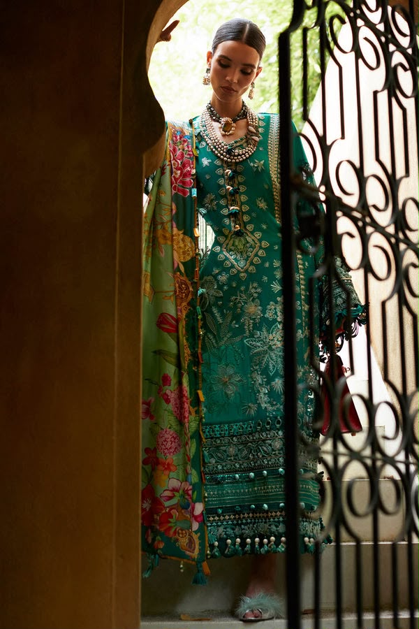 Elan-Luxury Lawn'23 Dark Green Lawn Suit