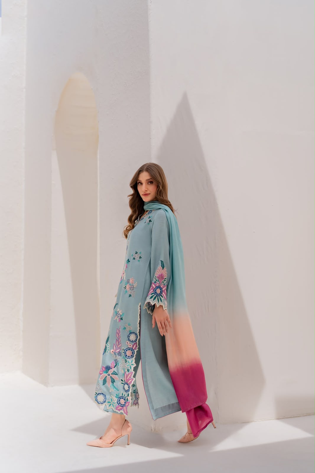 ETHNC- Embroidered Suit 3 Piece