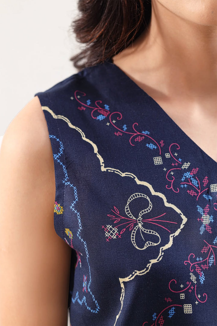 SAYA- Unstitched Printed Embroidered Cambric 3 Piece with Chiffon Dupatta
