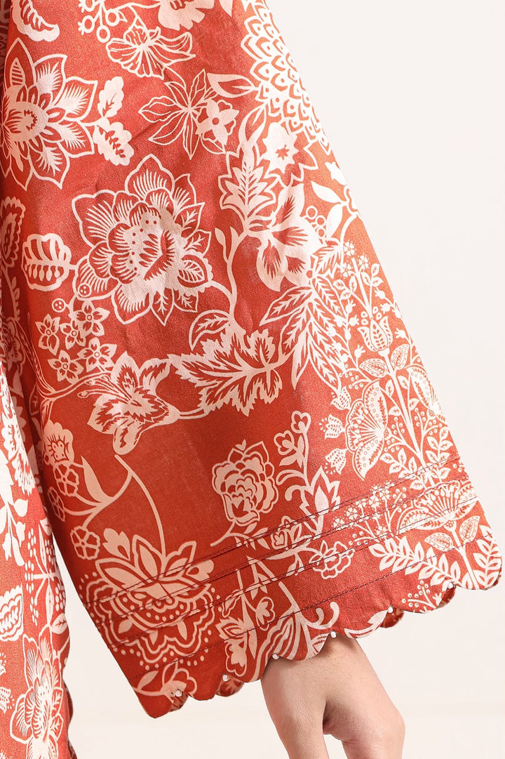 SAYA- Unstitched Printed Embroidered Cambric 3 Piece with Lawn Dupatta