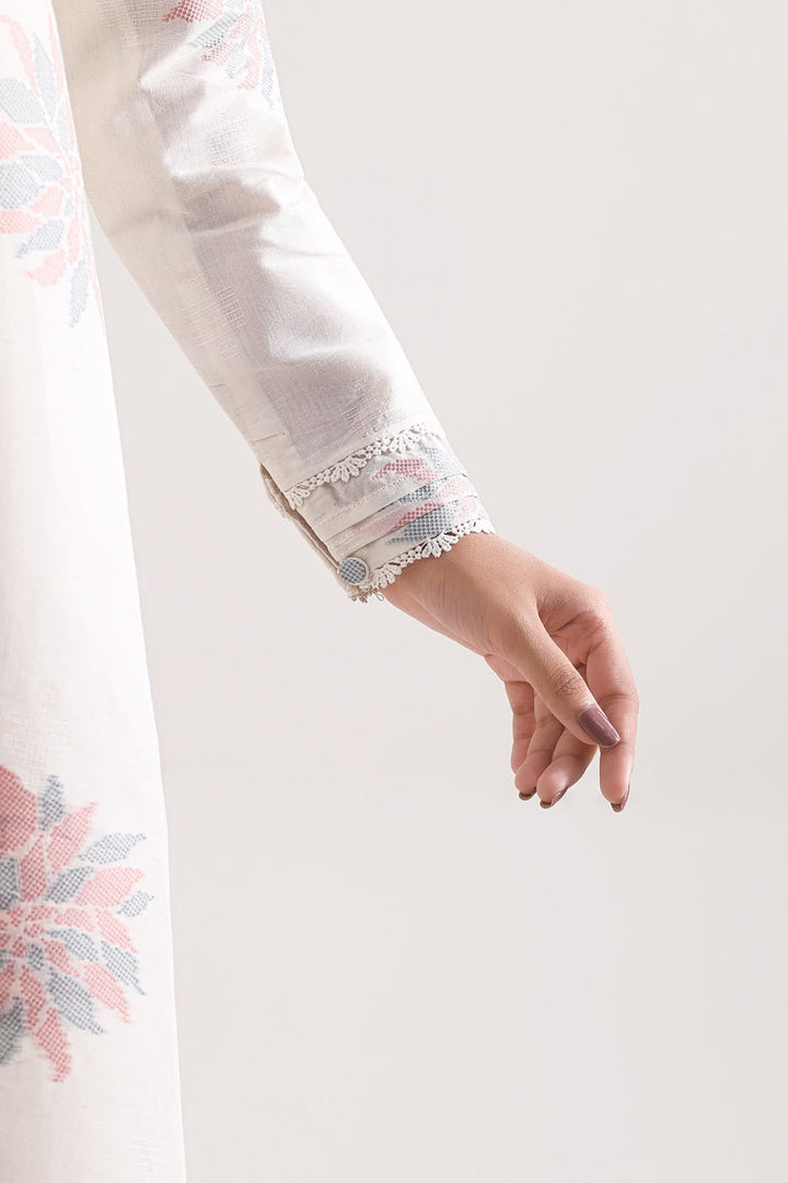 SAYA- Unstitched Printed Embroidered Jacquard 3 Piece