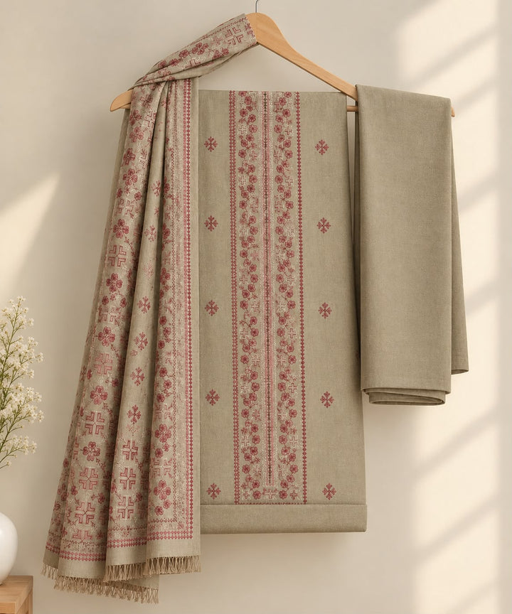 Bareeze- Karandi With Embroidered Shawl- 3 Piece