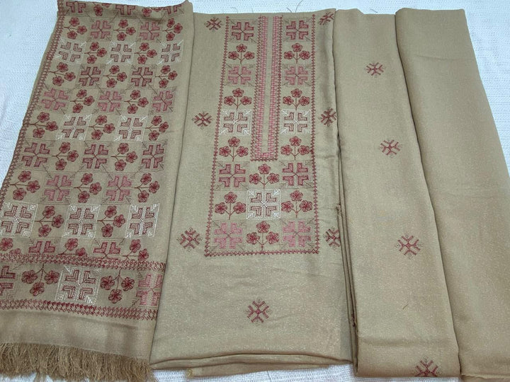 Bareeze- Karandi With Embroidered Shawl- 3 Piece
