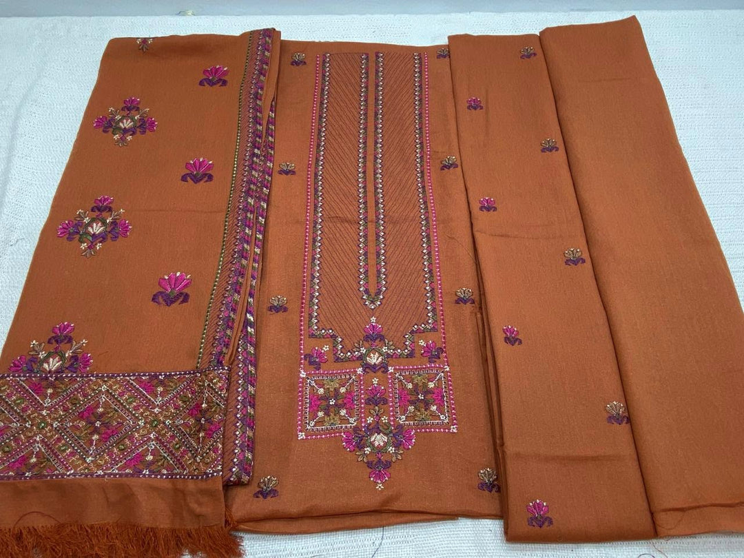 Bareeze- Karandi With Embroidered Shawl- 3 Piece
