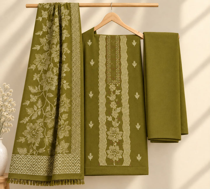 Bareeze- Karandi With Embroidered Shawl- 3 Piece
