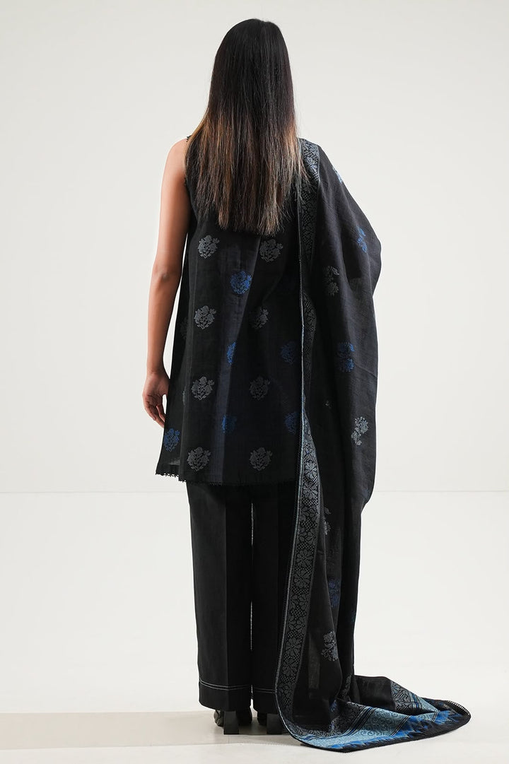 SAYA- Unstitched Printed Embroidered Jacquard 3 Piece