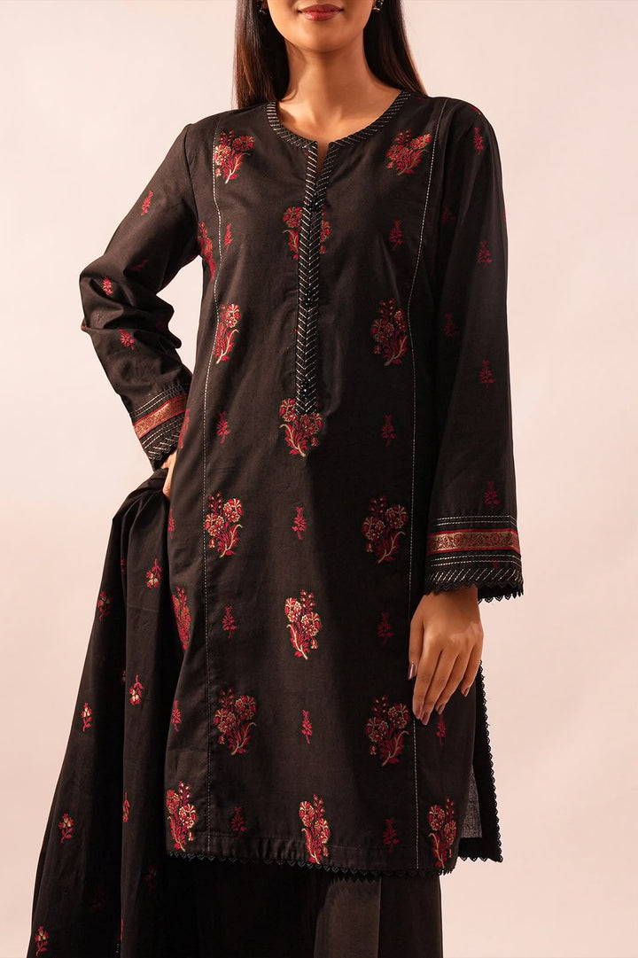 SAYA- Unstitched Printed Embroidered Jacquard 3 Piece