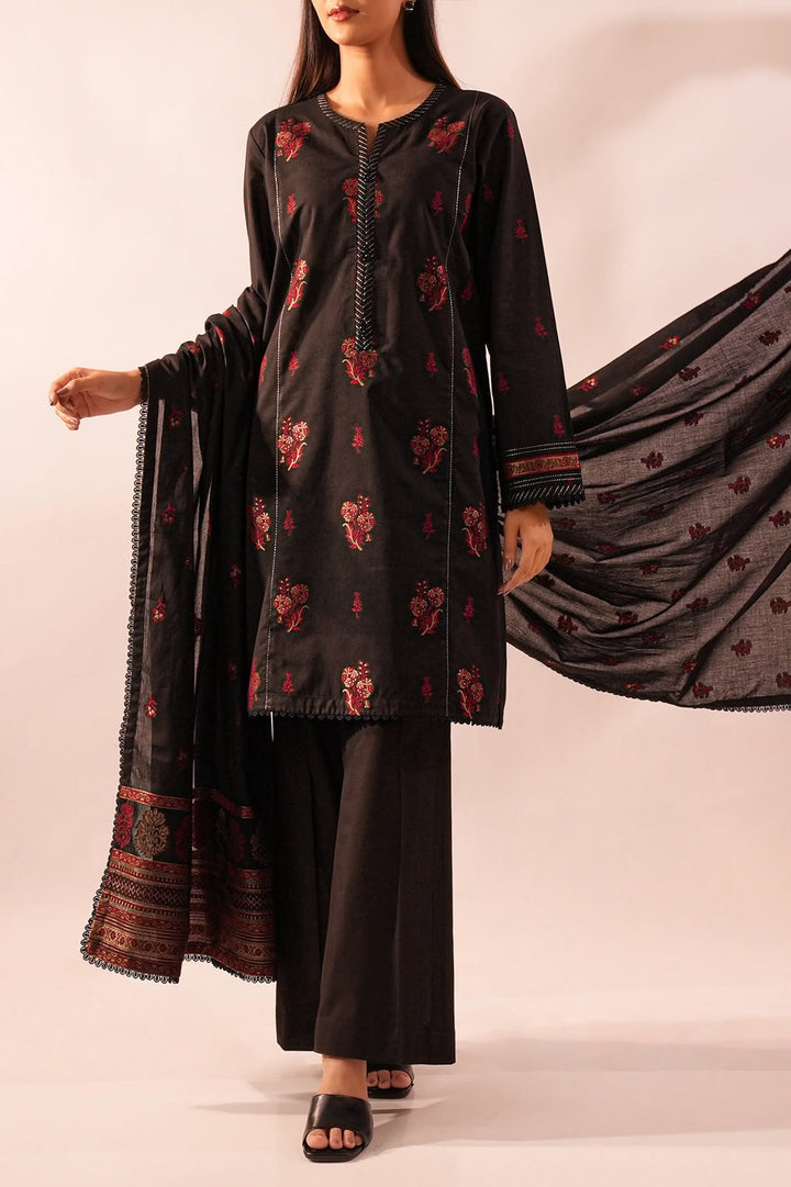 SAYA- Unstitched Printed Embroidered Jacquard 3 Piece