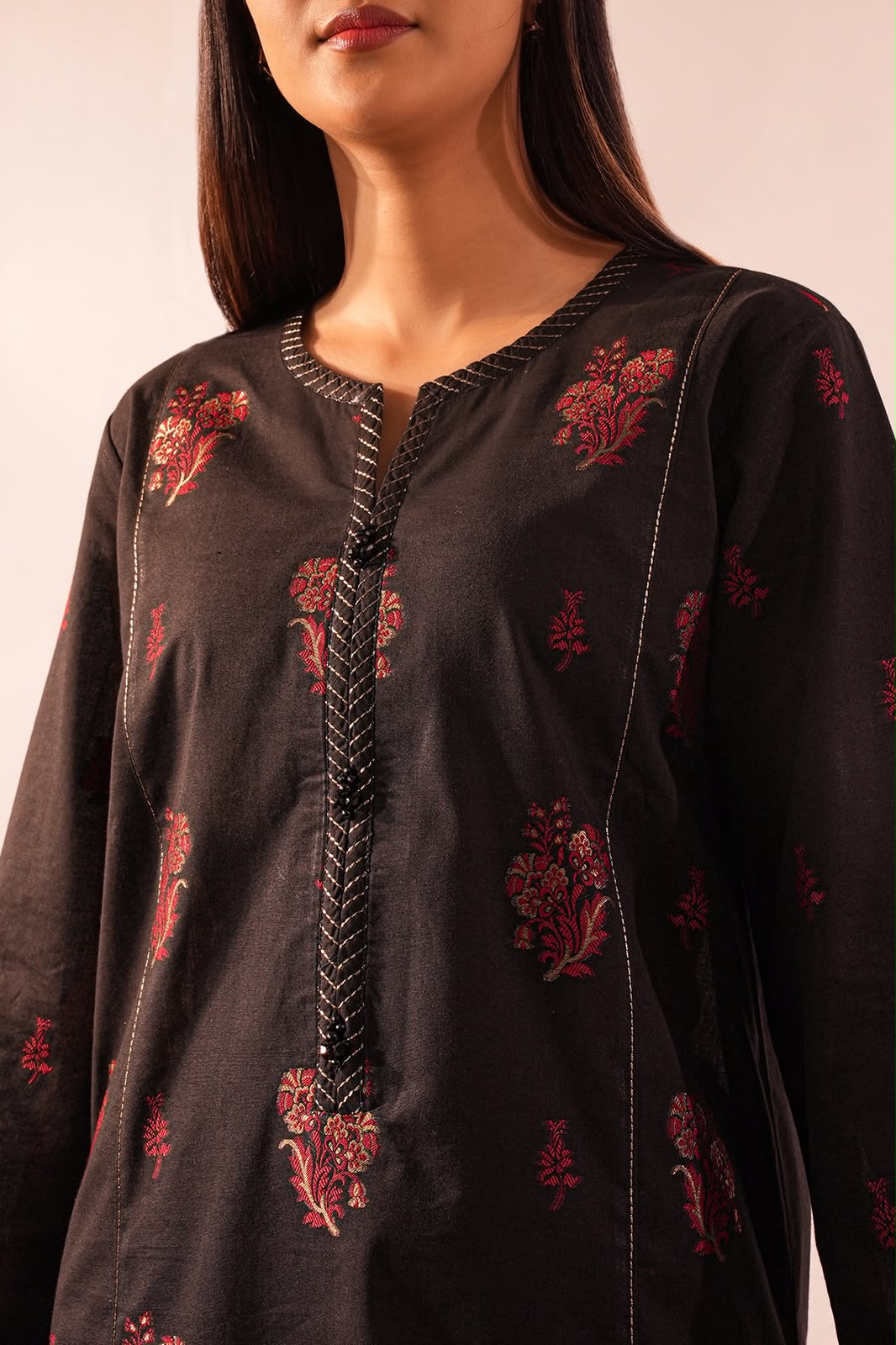 SAYA- Unstitched Printed Embroidered Jacquard 3 Piece