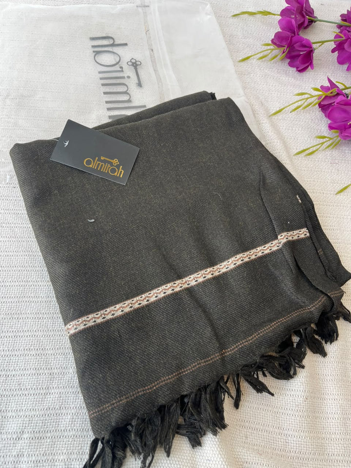 Almirah- Men's Wool Shawl- Charcoal Grey