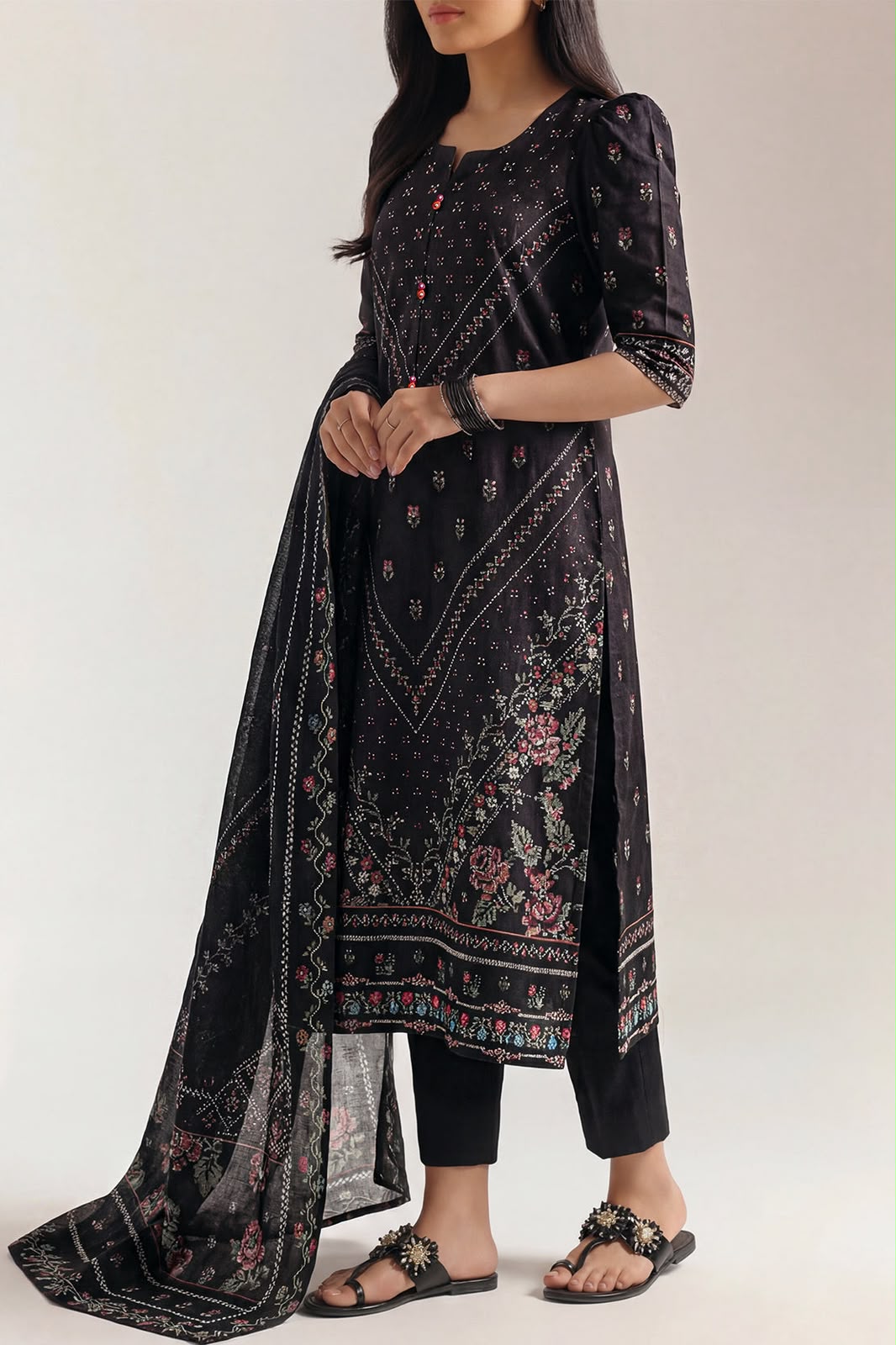 SAYA- Unstitched Printed Lawn 3 Piece