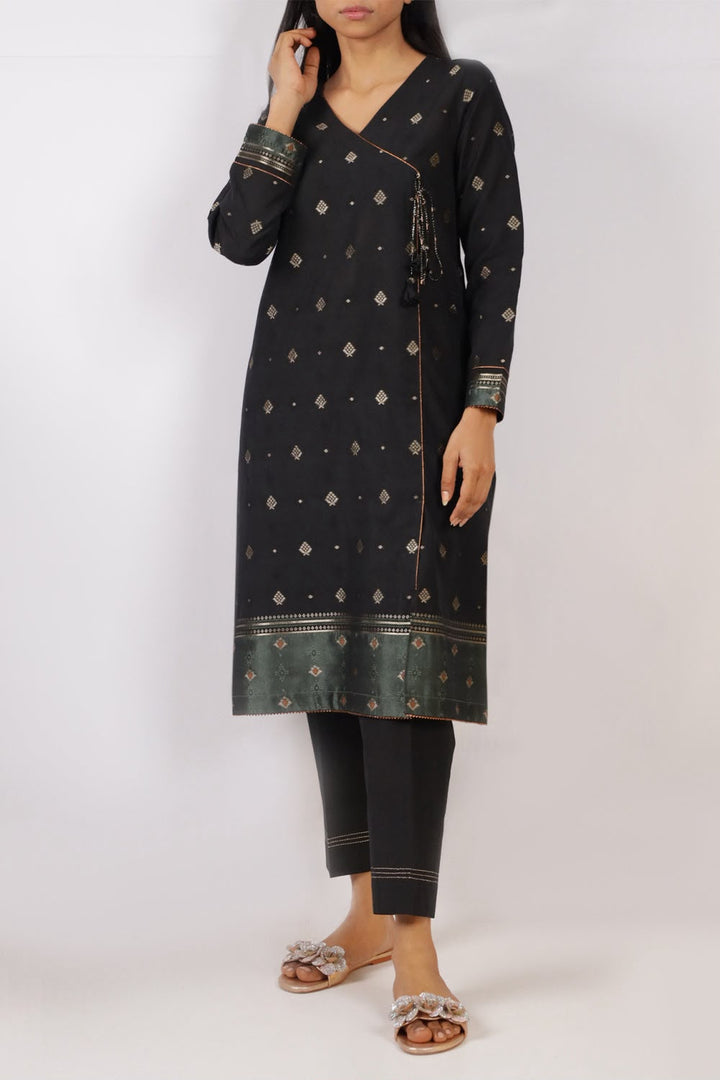 SAYA- Unstitched Printed Embroidered Jacquard 3 Piece