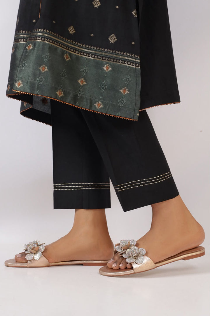 SAYA- Unstitched Printed Embroidered Jacquard 3 Piece