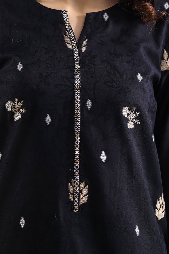 SAYA- Unstitched Printed Embroidered Jacquard 3 Piece