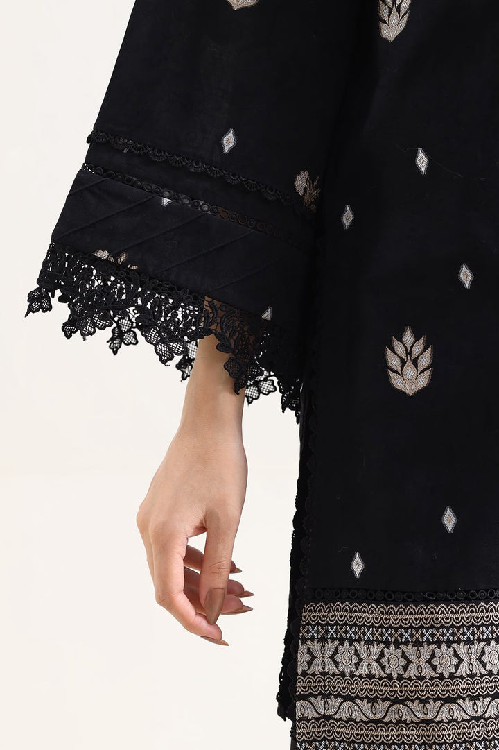 SAYA- Unstitched Printed Embroidered Jacquard 3 Piece