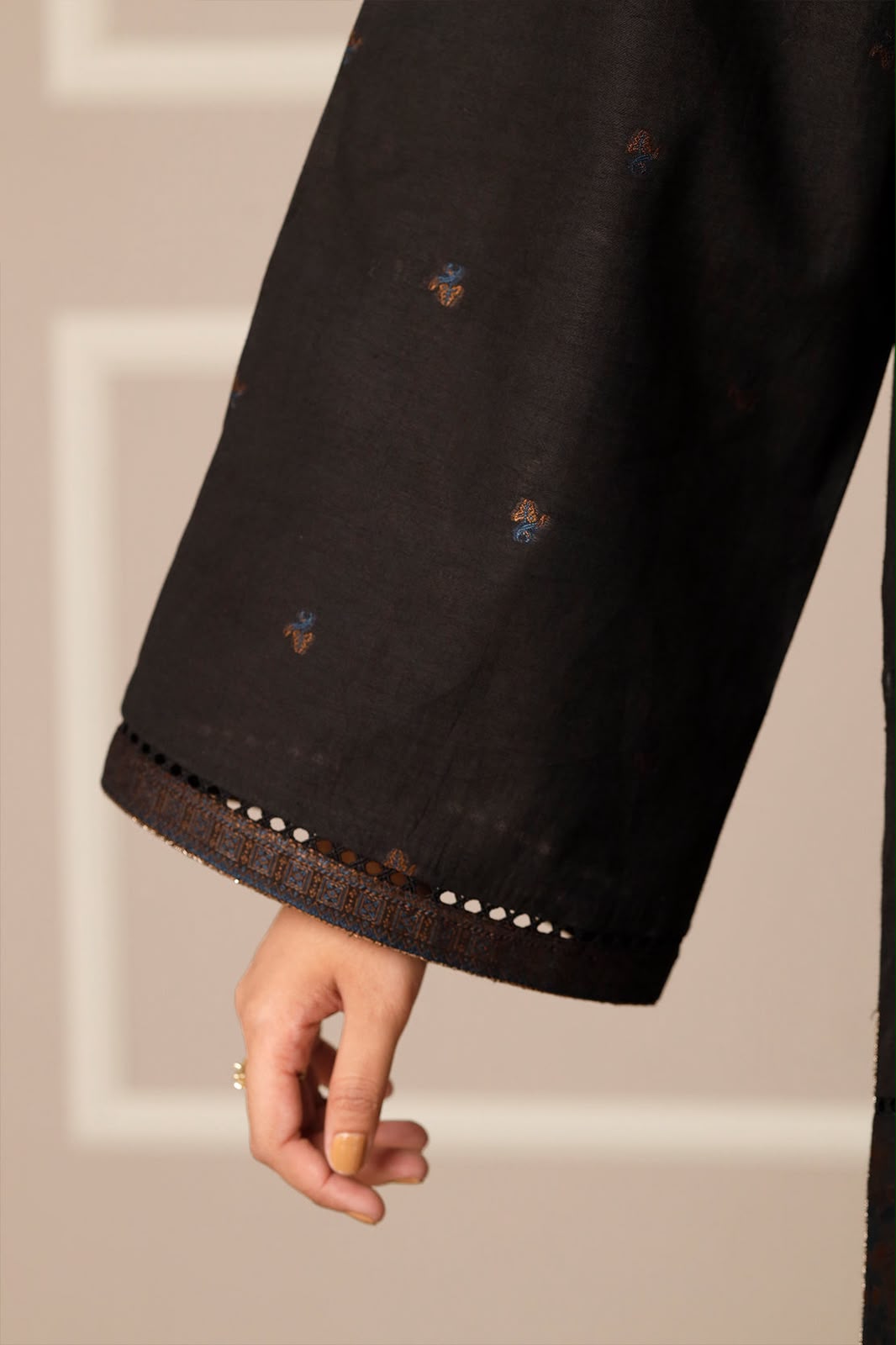 SAYA- Unstitched Printed Embroidered Jacquard Cotton 3 Piece