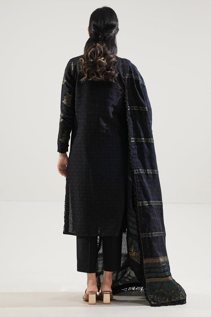 SAYA- Unstitched Printed Embroidered Jacquard 3 Piece