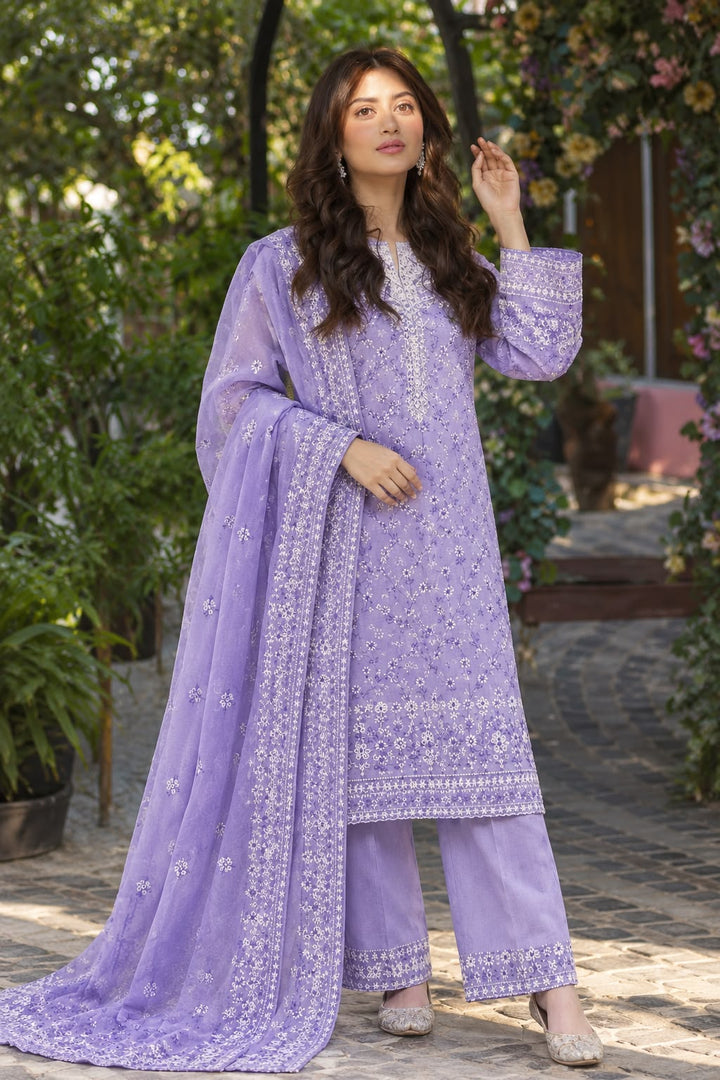 SAYA- Unstitched Chikenkari Luxury- 3 Piece