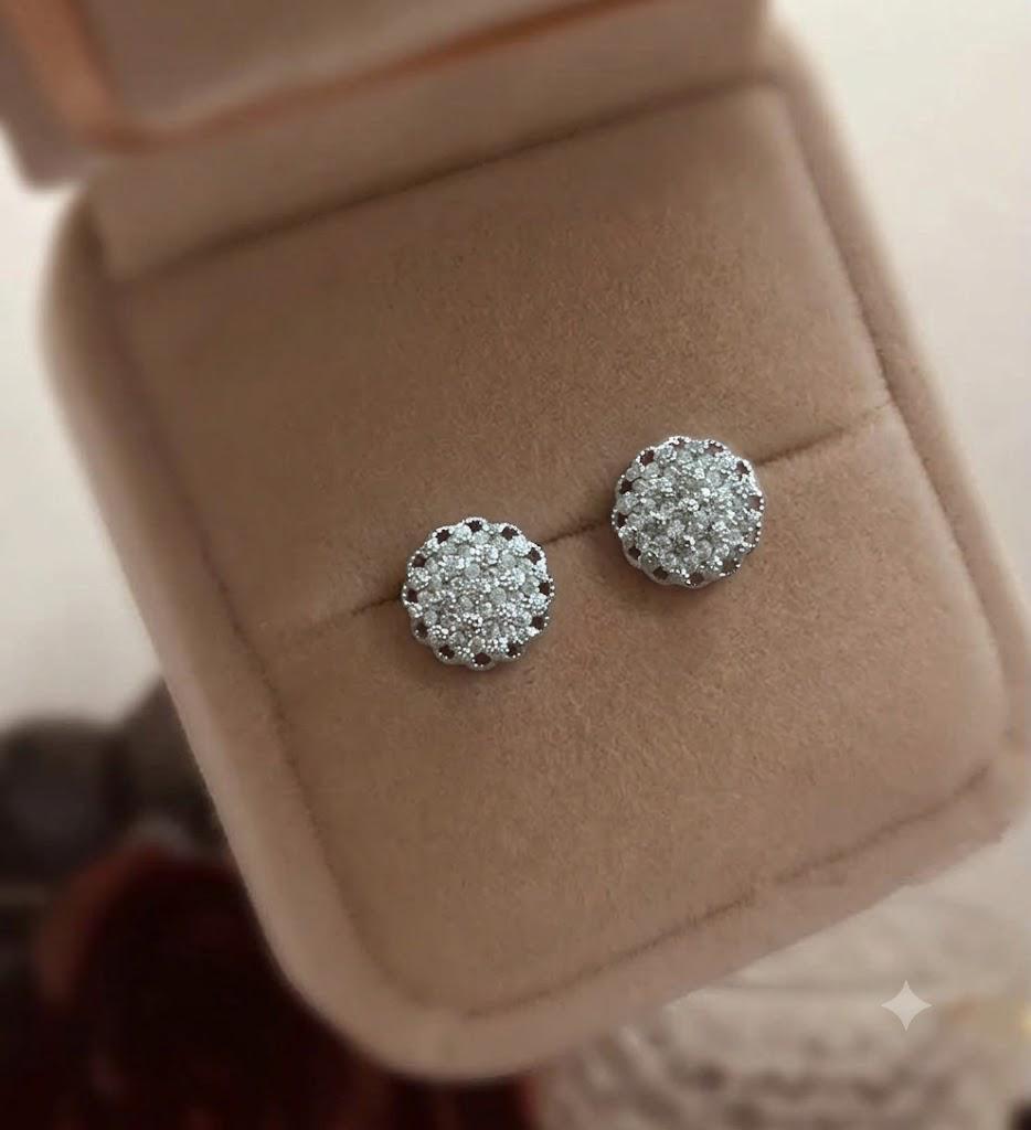 Celeste Spark Round Stud Earrings