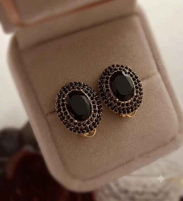 Oval GemStone Stud Earrings- Available in 3 colors