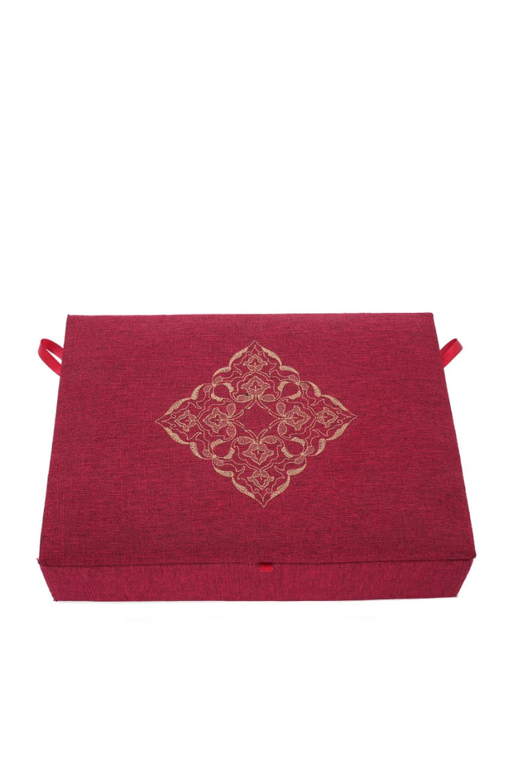 Embroidered Velvet Prayer Essentials Set – Prayer Mat, Quran Box, Quran Cover & Tasbeeh Box